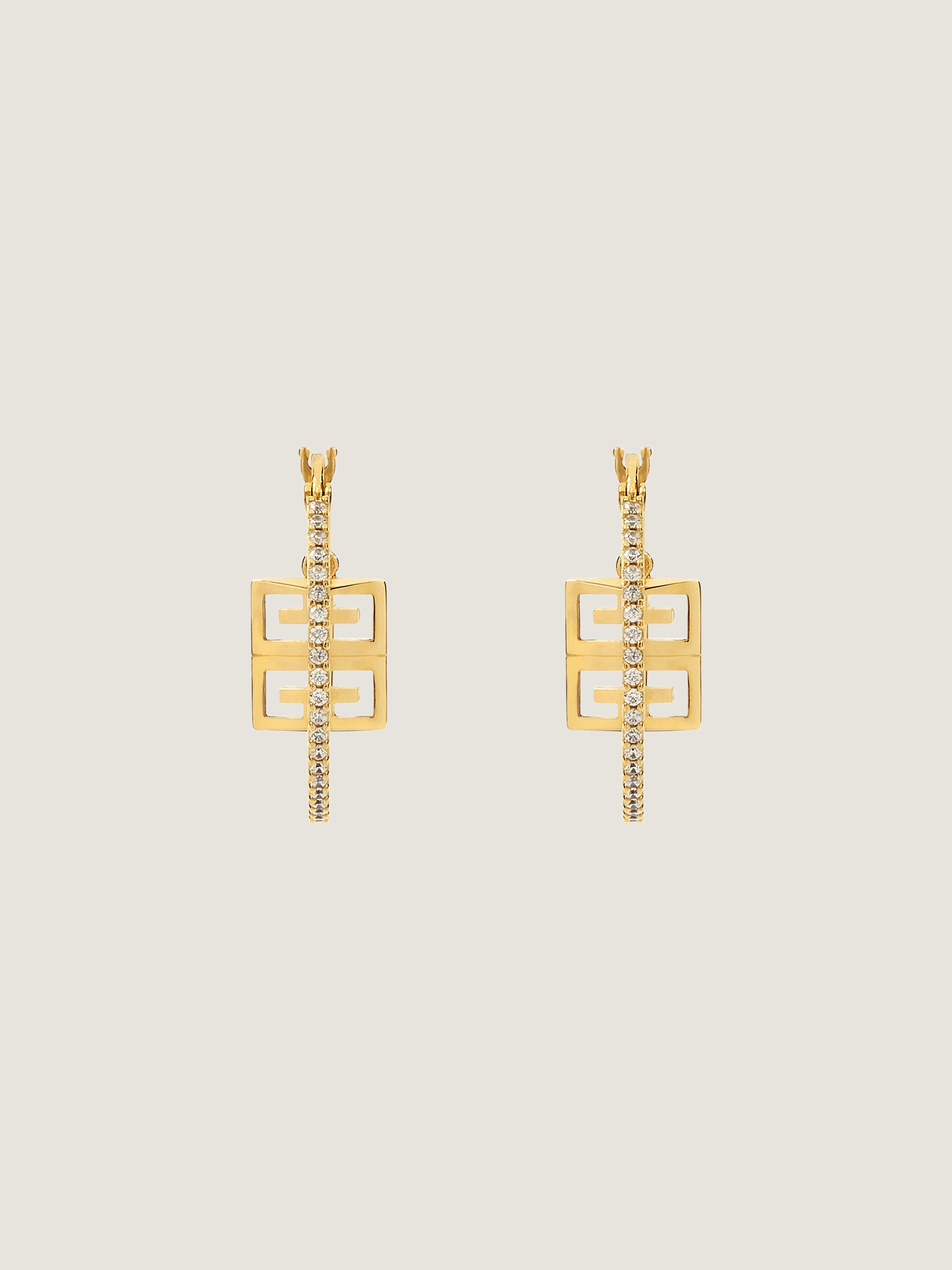 4G earrings in metal with crystals